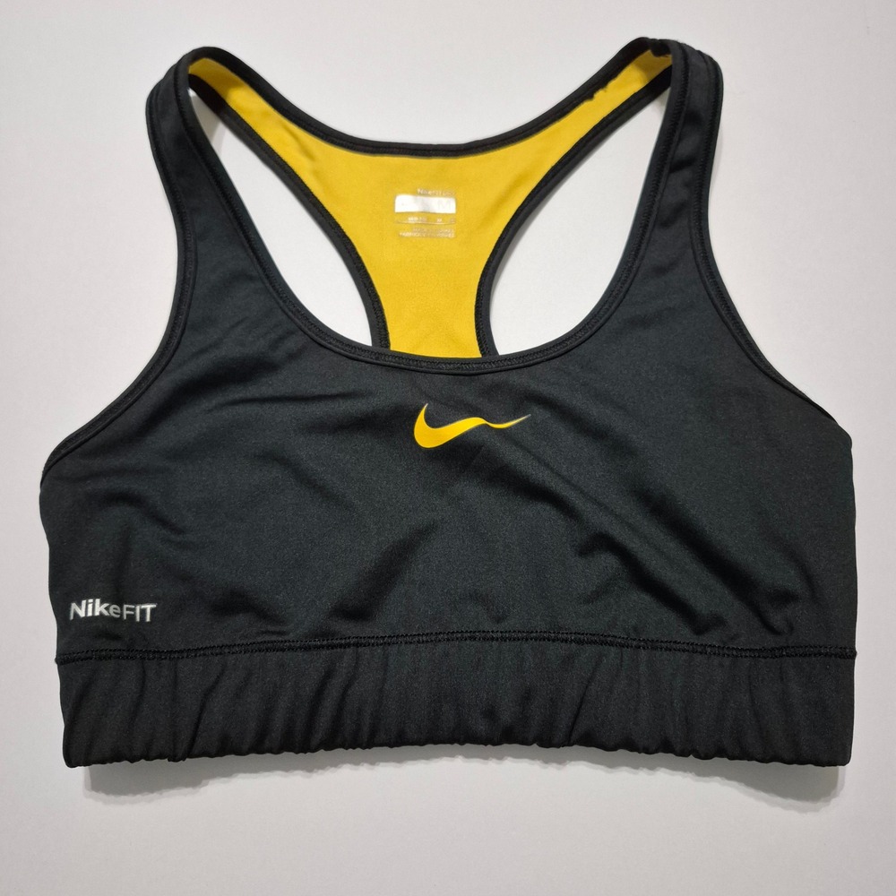 Nike Sports Bra Womens Medium Black Yellow Livestrong Racerback NikeFIT Dry